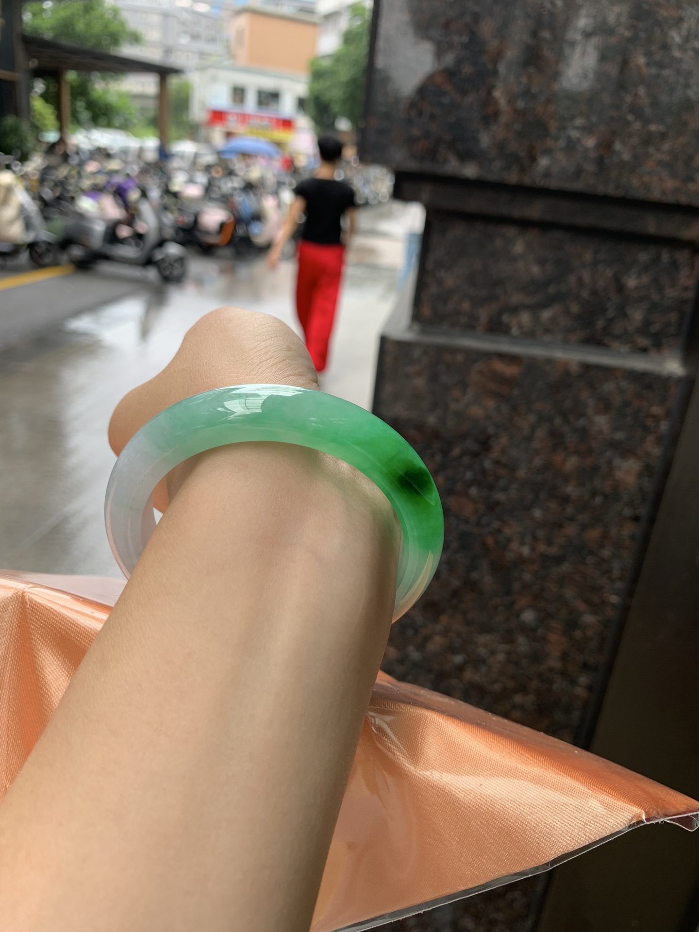 阳绿春彩正圈,0906-N1518,打灯纹裂