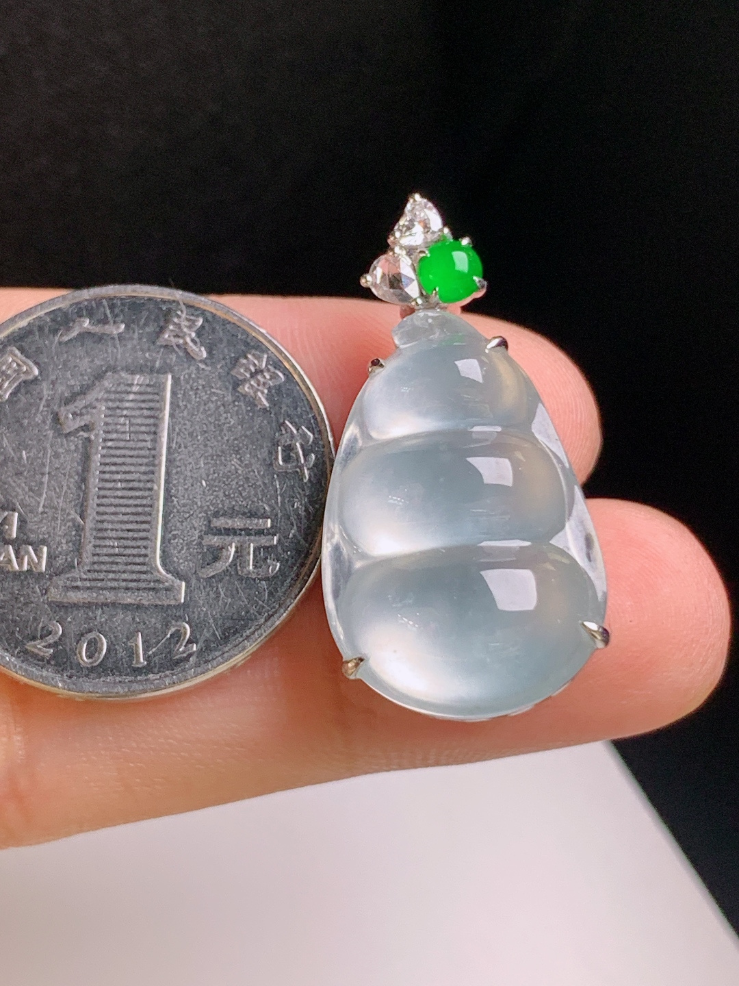 ️ 冰种福豆吊坠，清透起光，形体饱满，四季平安 66