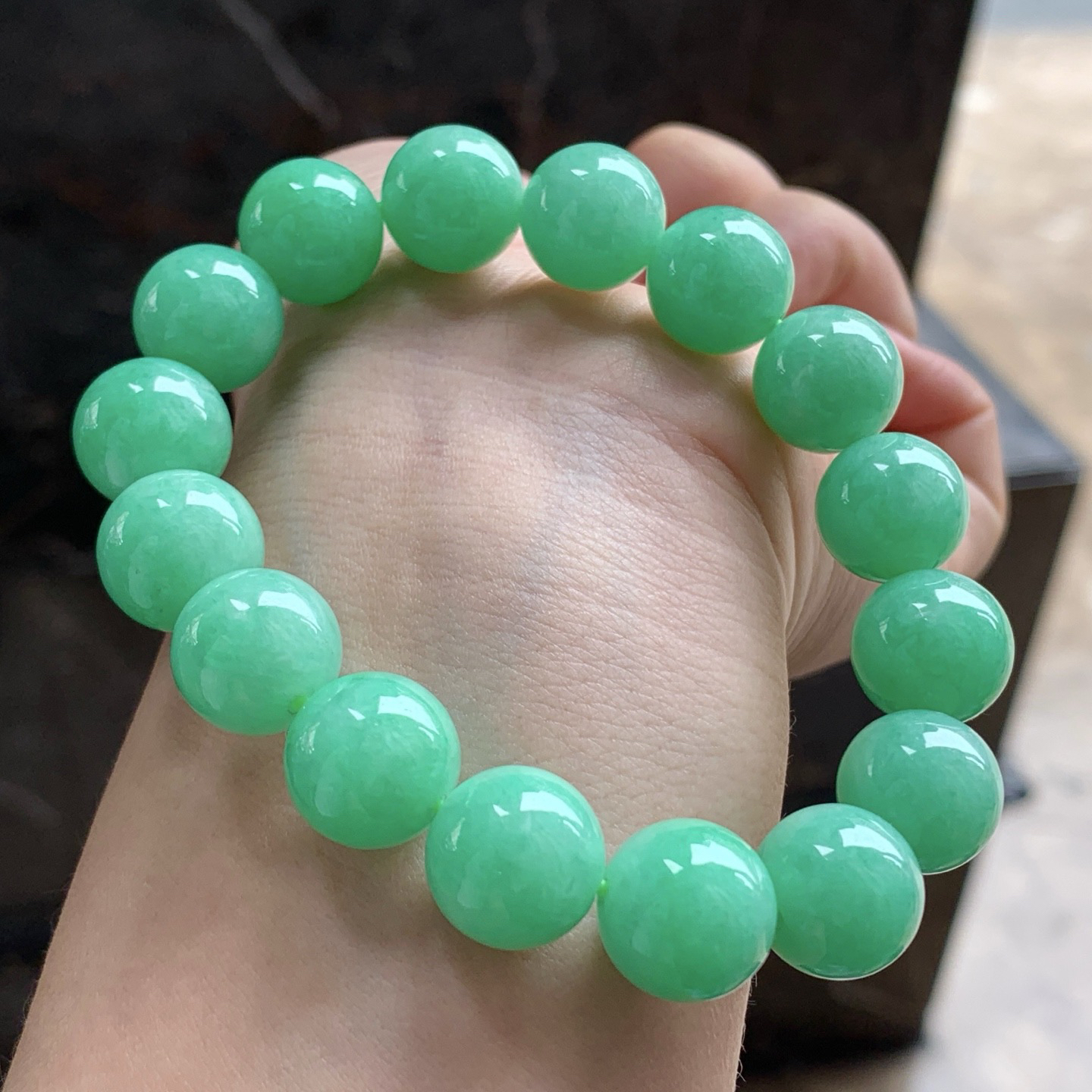 绿色手串^_^鲜艳