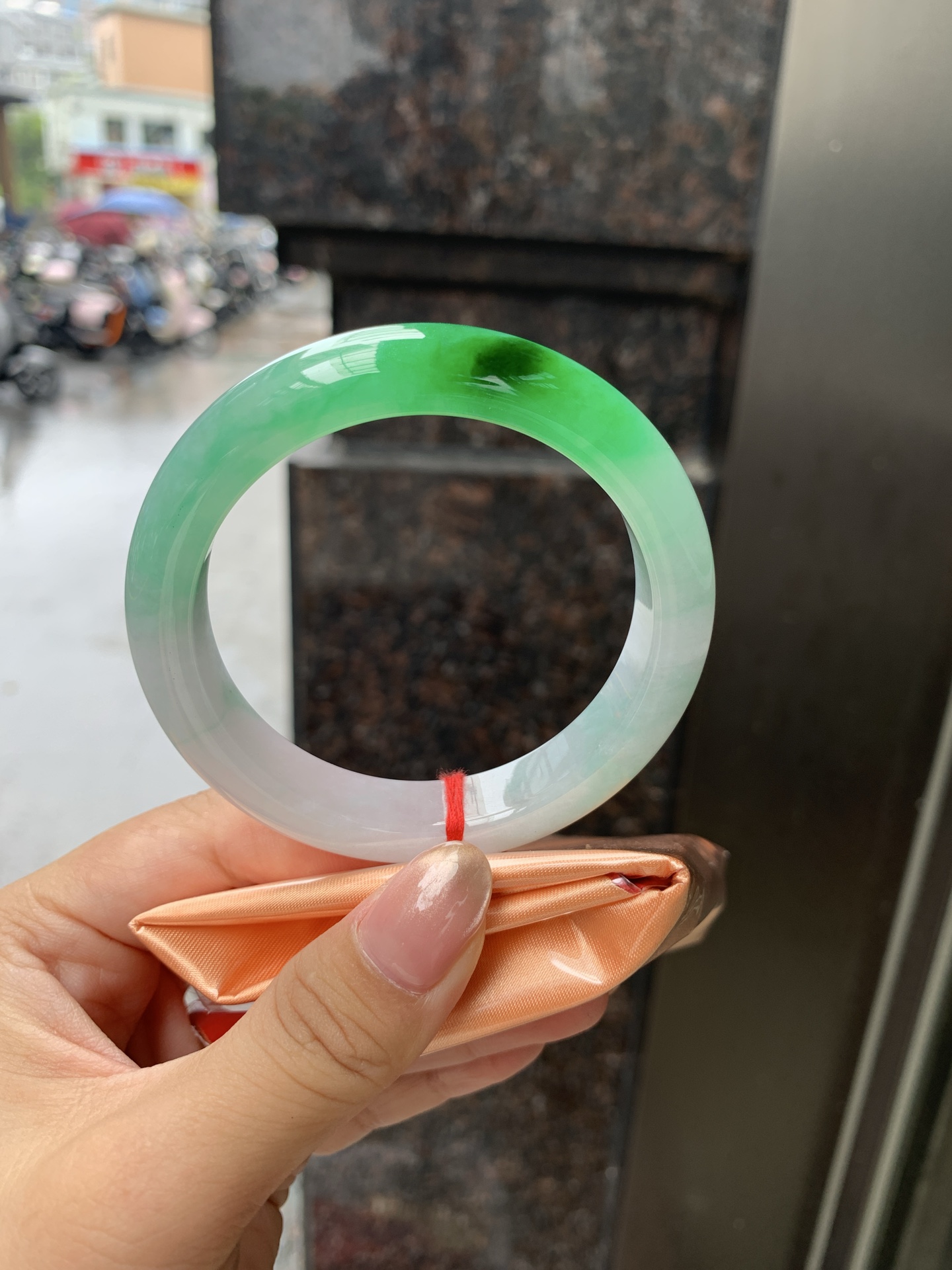 阳绿春彩正圈,0906-N1518,打灯纹裂