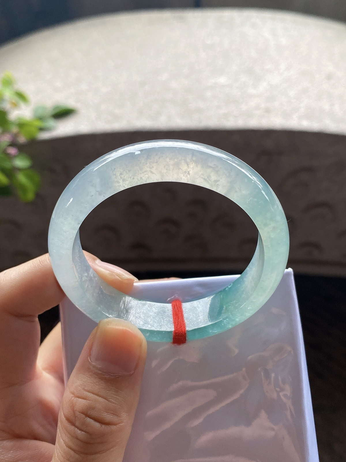 圈口51.3-13.7-7.8    【冰种飘蓝绿正圈手镯】圈口51  52可戴  质地细腻   种水好