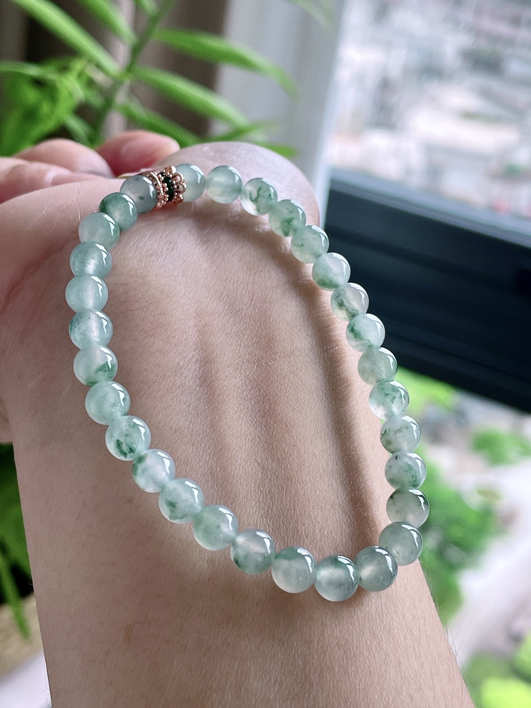 珠子冰飘花手串圆珠珠子手串,性比高,尺寸6mm,重量11.5克