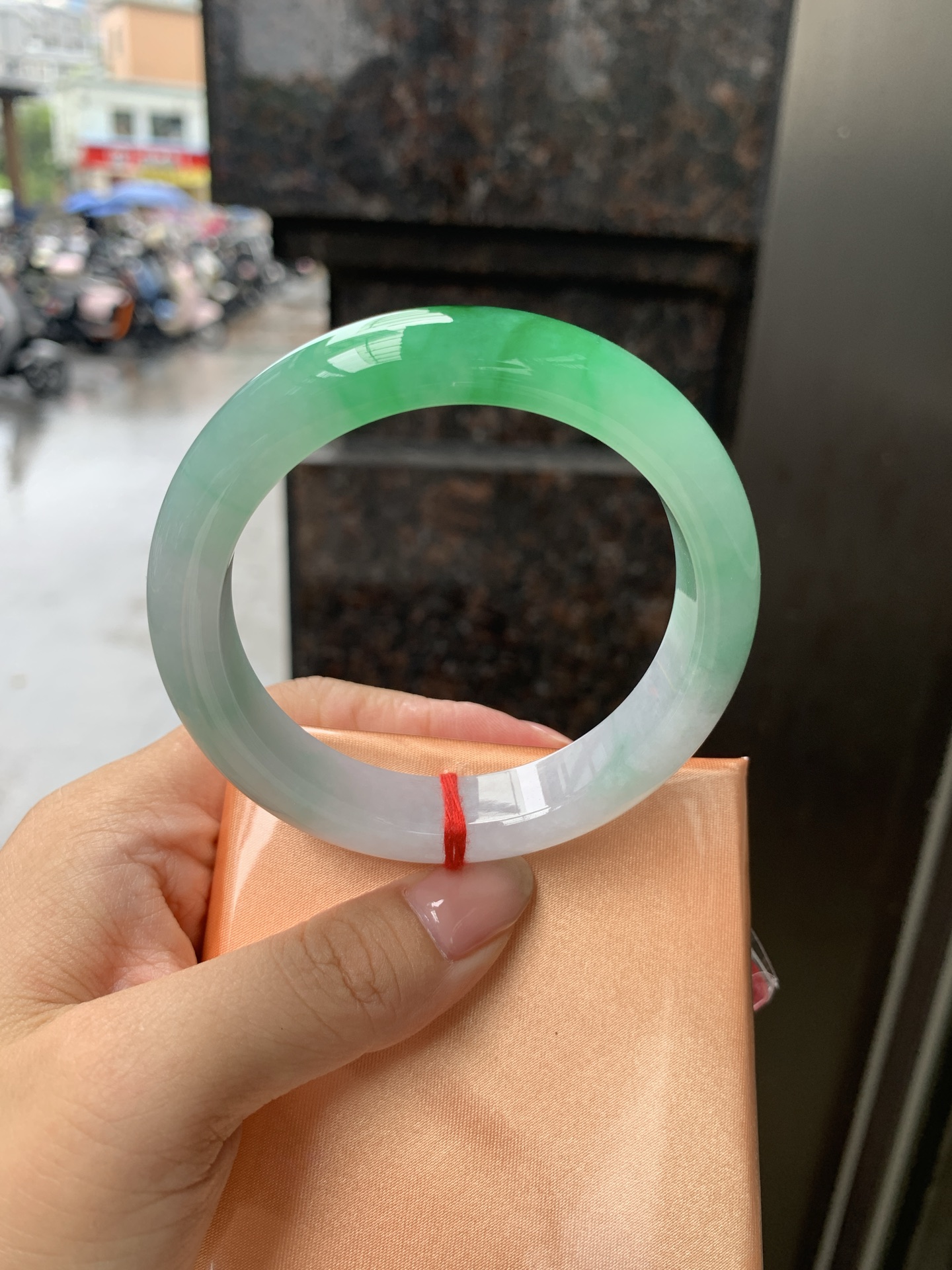 阳绿春彩正圈,0906-N1518,打灯纹裂