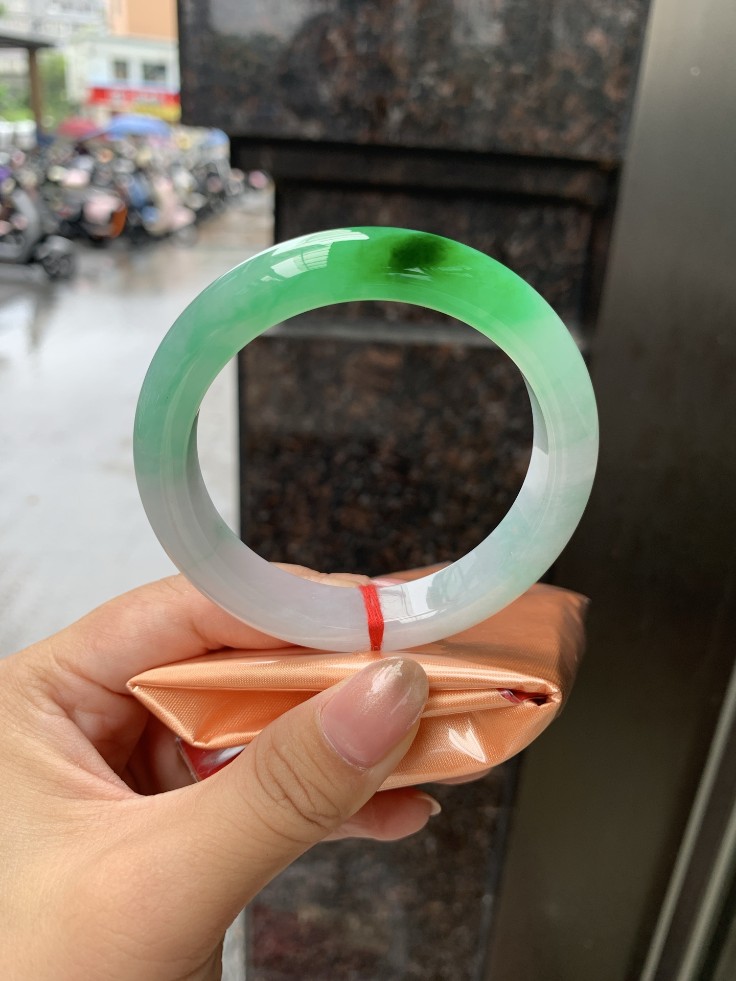 阳绿春彩正圈,0906-N1518,打灯纹裂