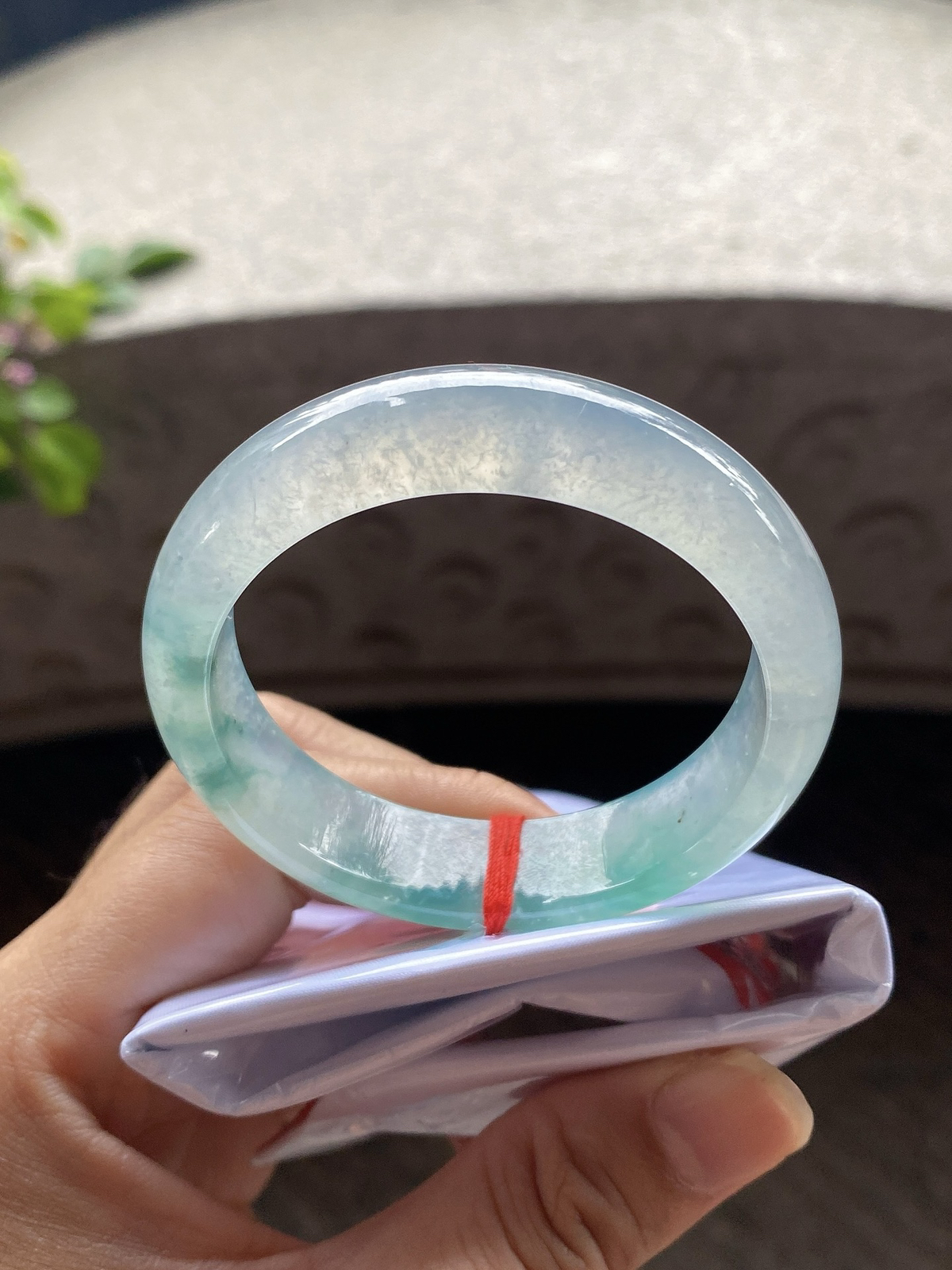 圈口51.3-13.7-7.8    【冰种飘蓝绿正圈手镯】圈口51  52可戴  质地细腻   种水好