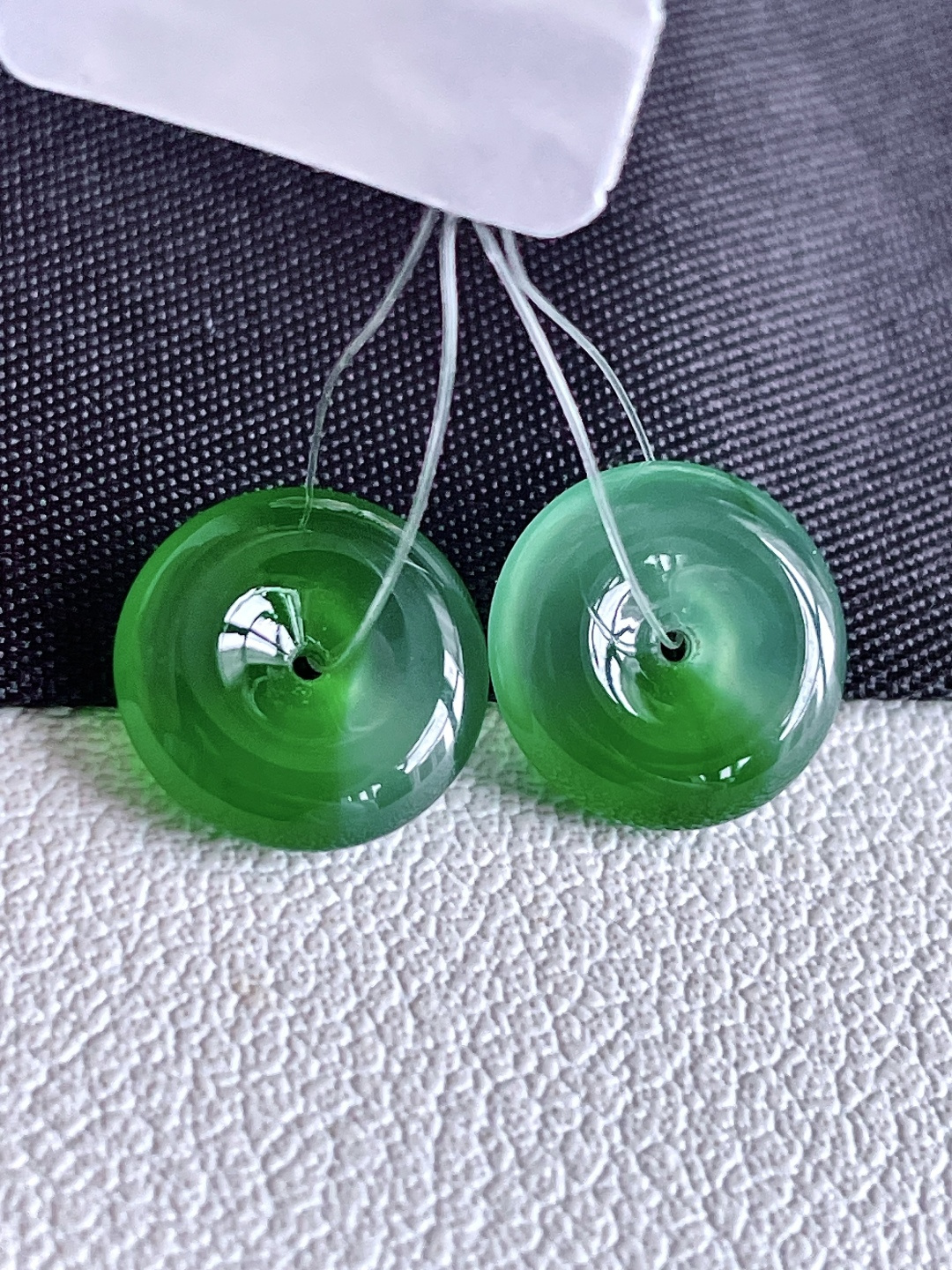 冰晴绿平安扣一对,性比高