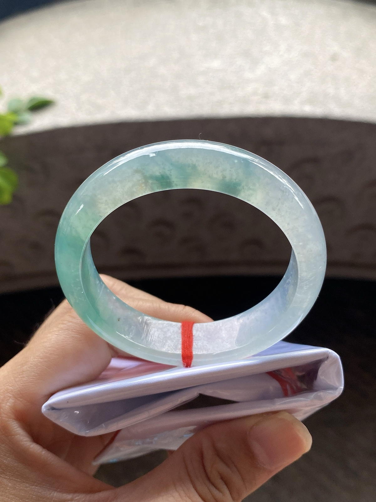 圈口51.3-13.7-7.8    【冰种飘蓝绿正圈手镯】圈口51  52可戴  质地细腻   种水好
