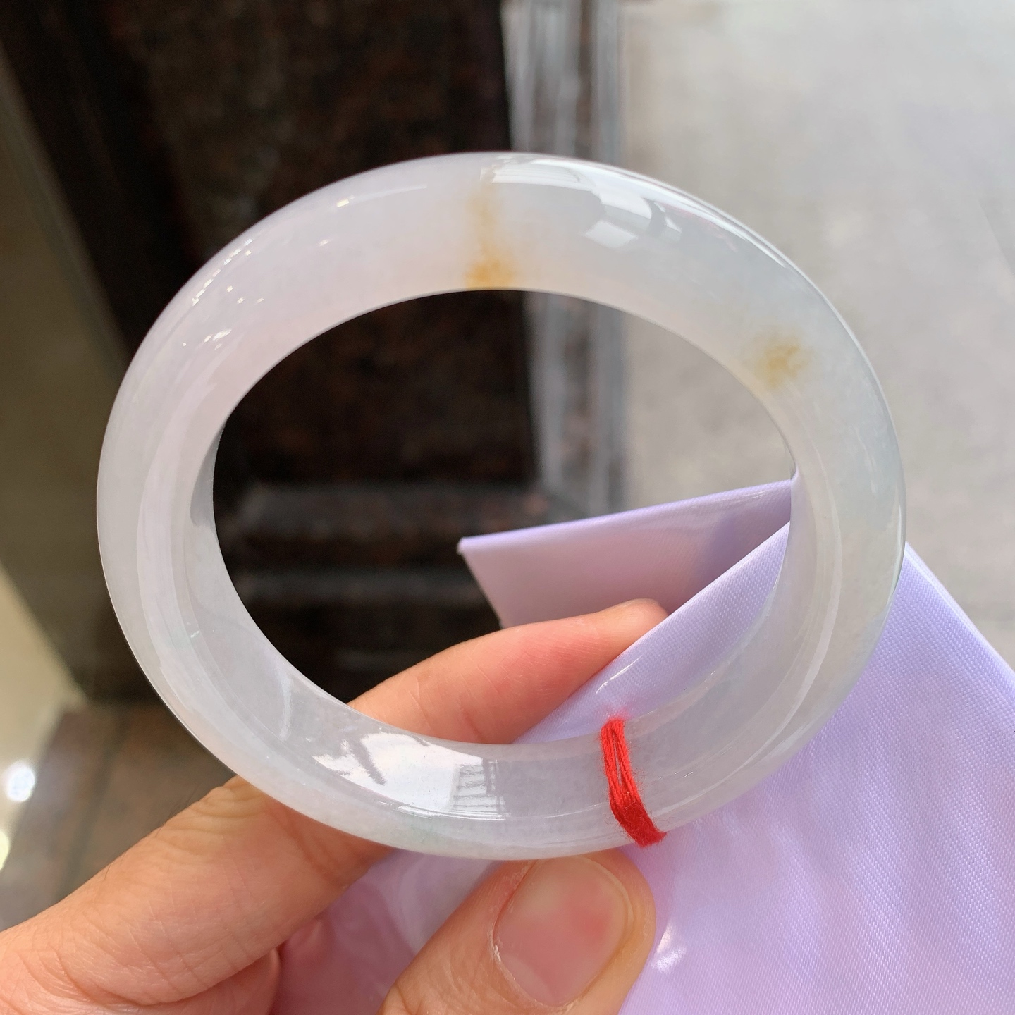 正圈冰飘黄翡,无裂,冰润