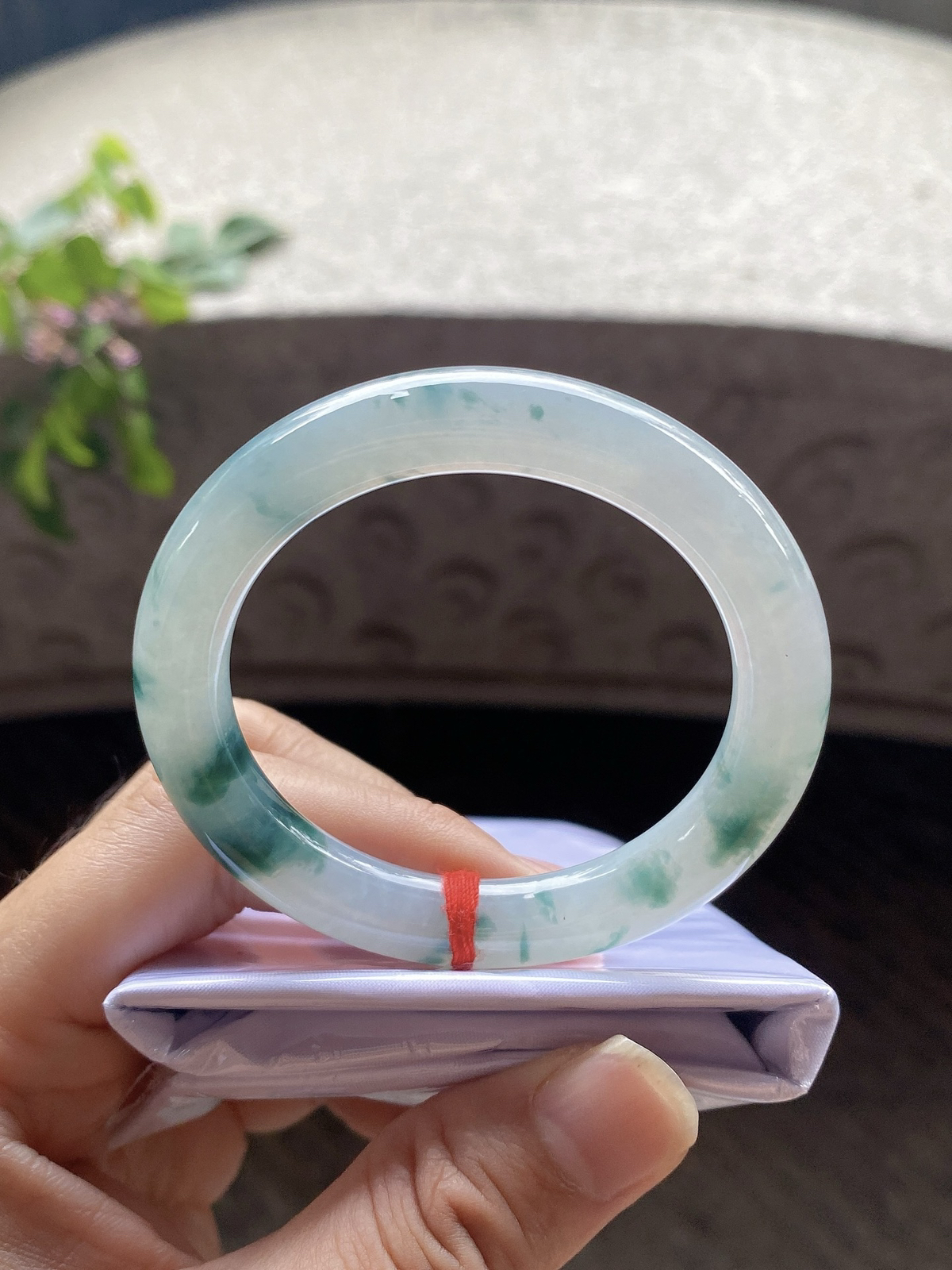 圈口50.4-9.5-9     【冰飘花圆条手镯】圈口50  51可戴  质地细腻   种水好