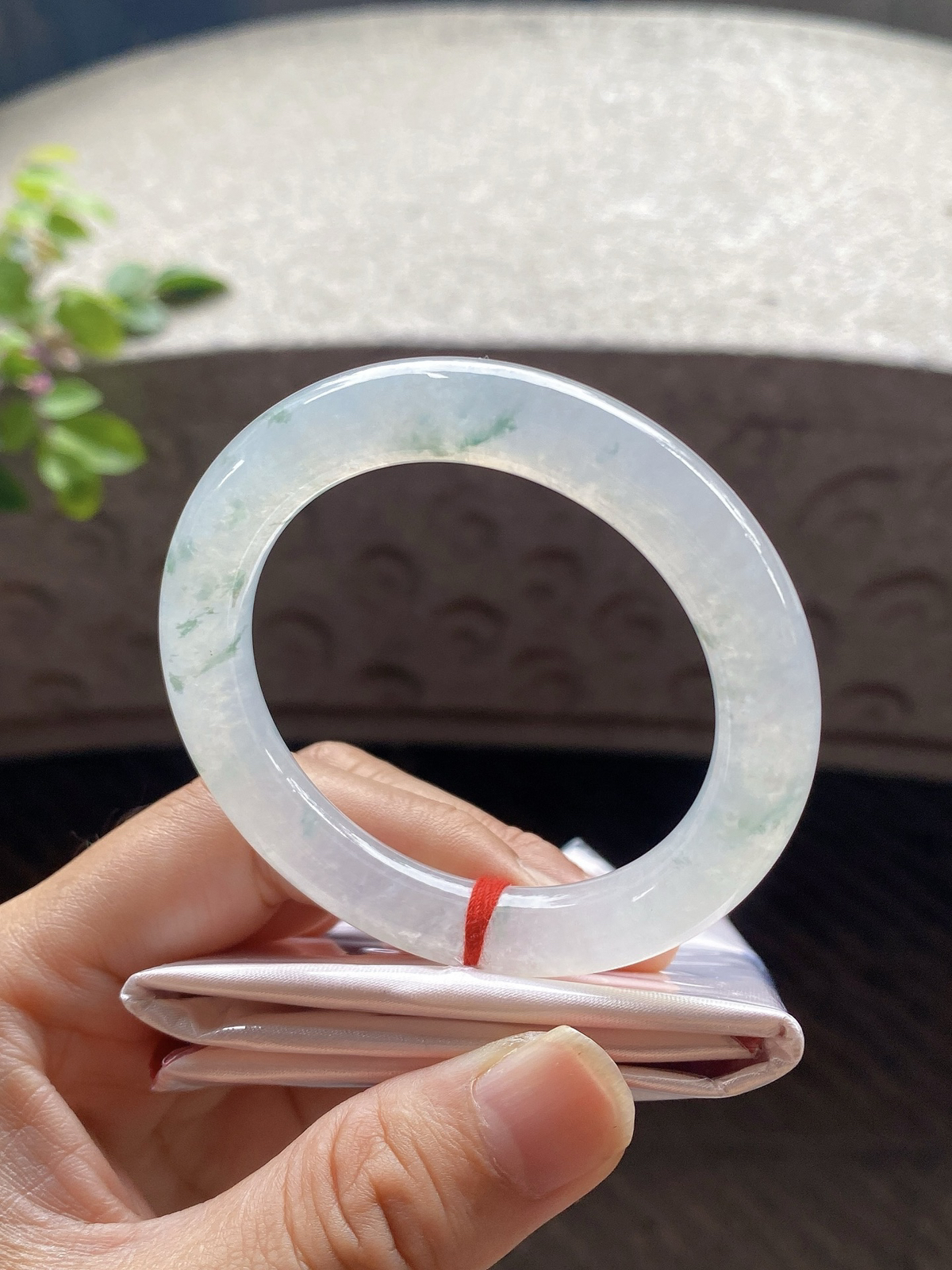 圈口52.5-10-10    【冰种飘花圆条手镯】圈口52  53可戴  质地细腻   种水好