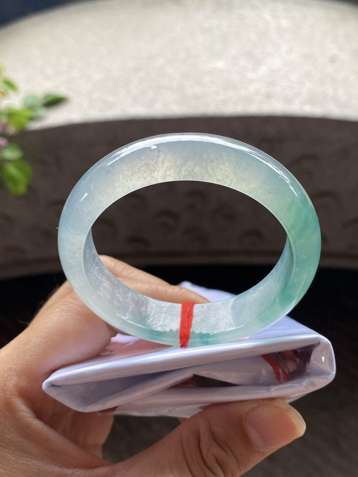 圈口51.3-13.7-7.8    【冰种飘蓝绿正圈手镯】圈口51  52可戴  质地细腻   种水好