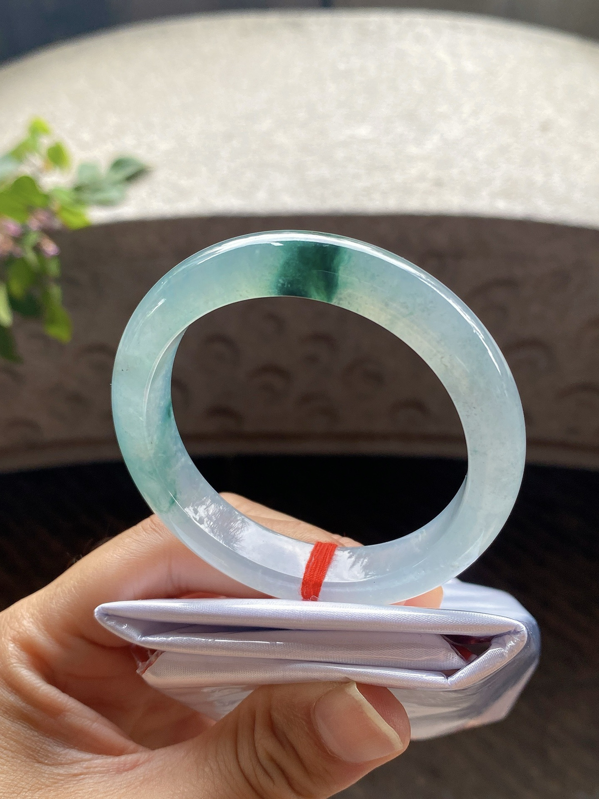 圈口54-11.4-8.2     【冰晴飘花正圈手镯】圈口53  54可戴  质地细腻   种