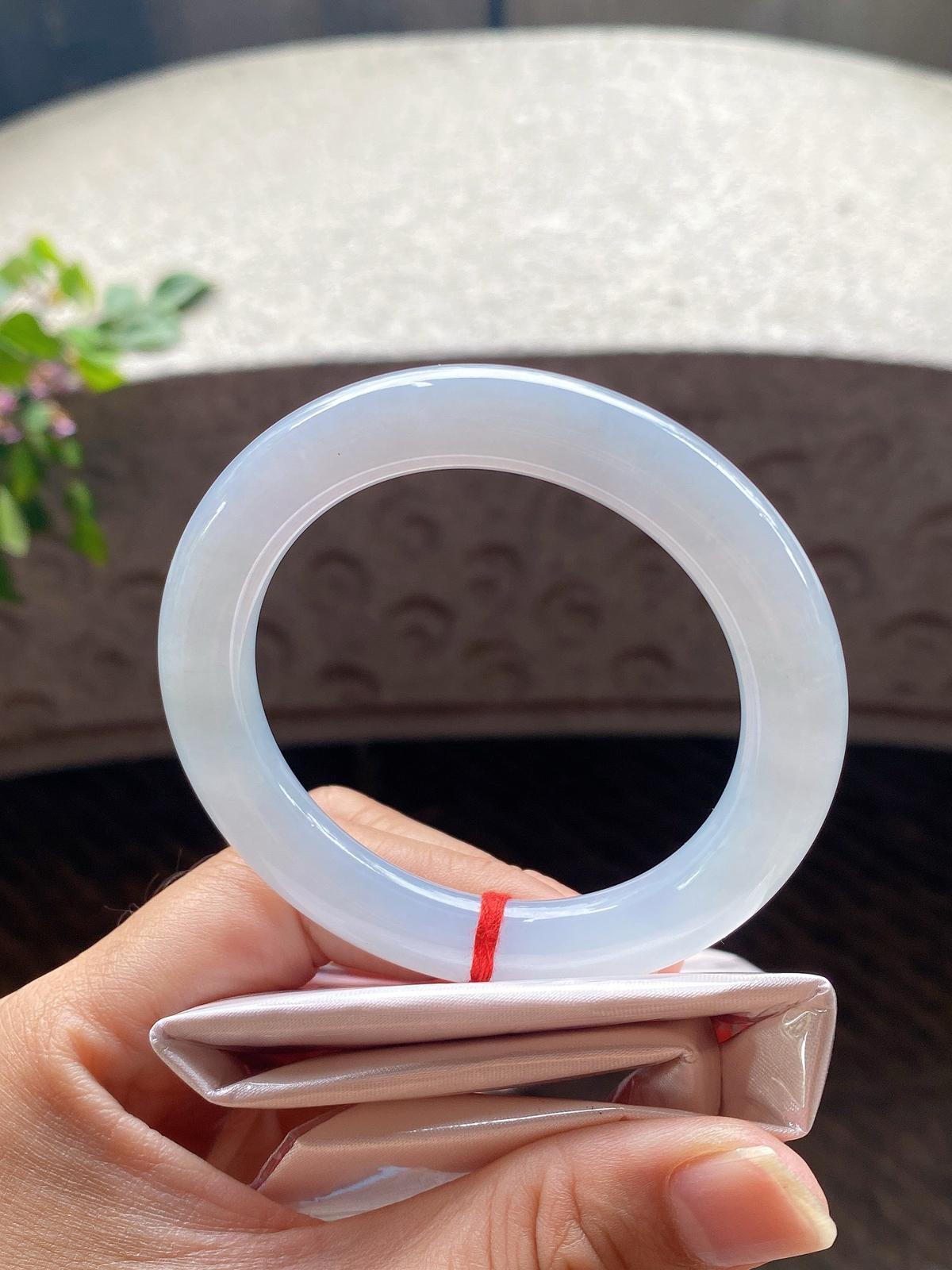 圈口54.3-10.2-10.4    【冰种圆条手镯】圈口54  55可戴  质地细腻   种水好