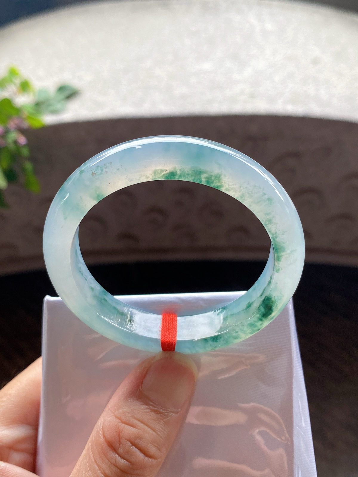 圈口51.5-11.8-8.1    【冰种飘花正圈手镯】圈口51  52可戴  质地细腻   种水好