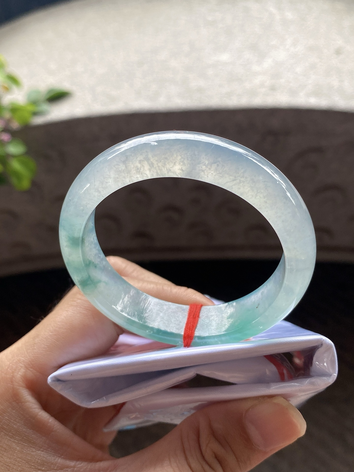 圈口51.3-13.7-7.8    【冰种飘蓝绿正圈手镯】圈口51  52可戴  质地细腻   种水好
