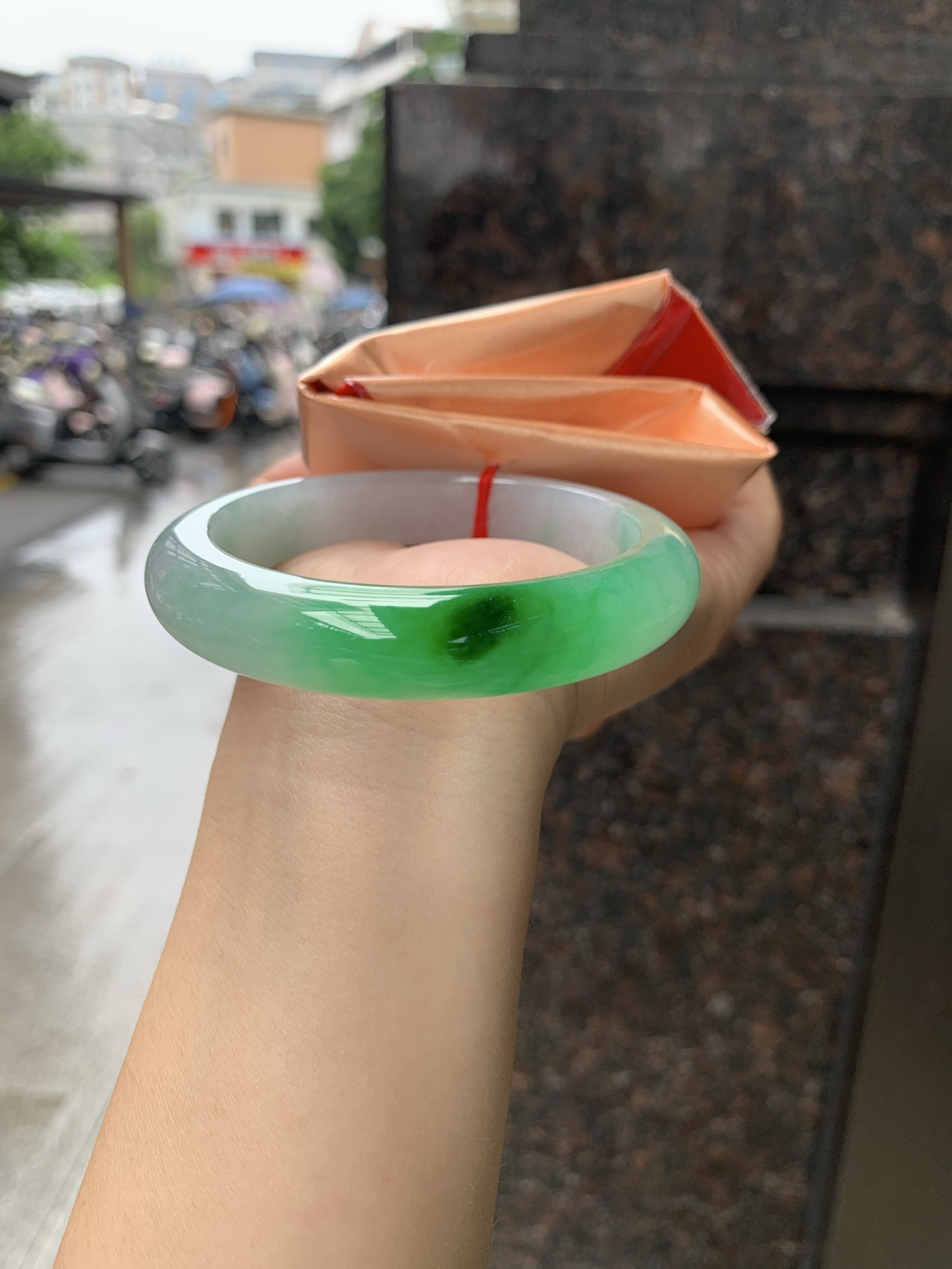 阳绿春彩正圈,0906-N1518,打灯纹裂
