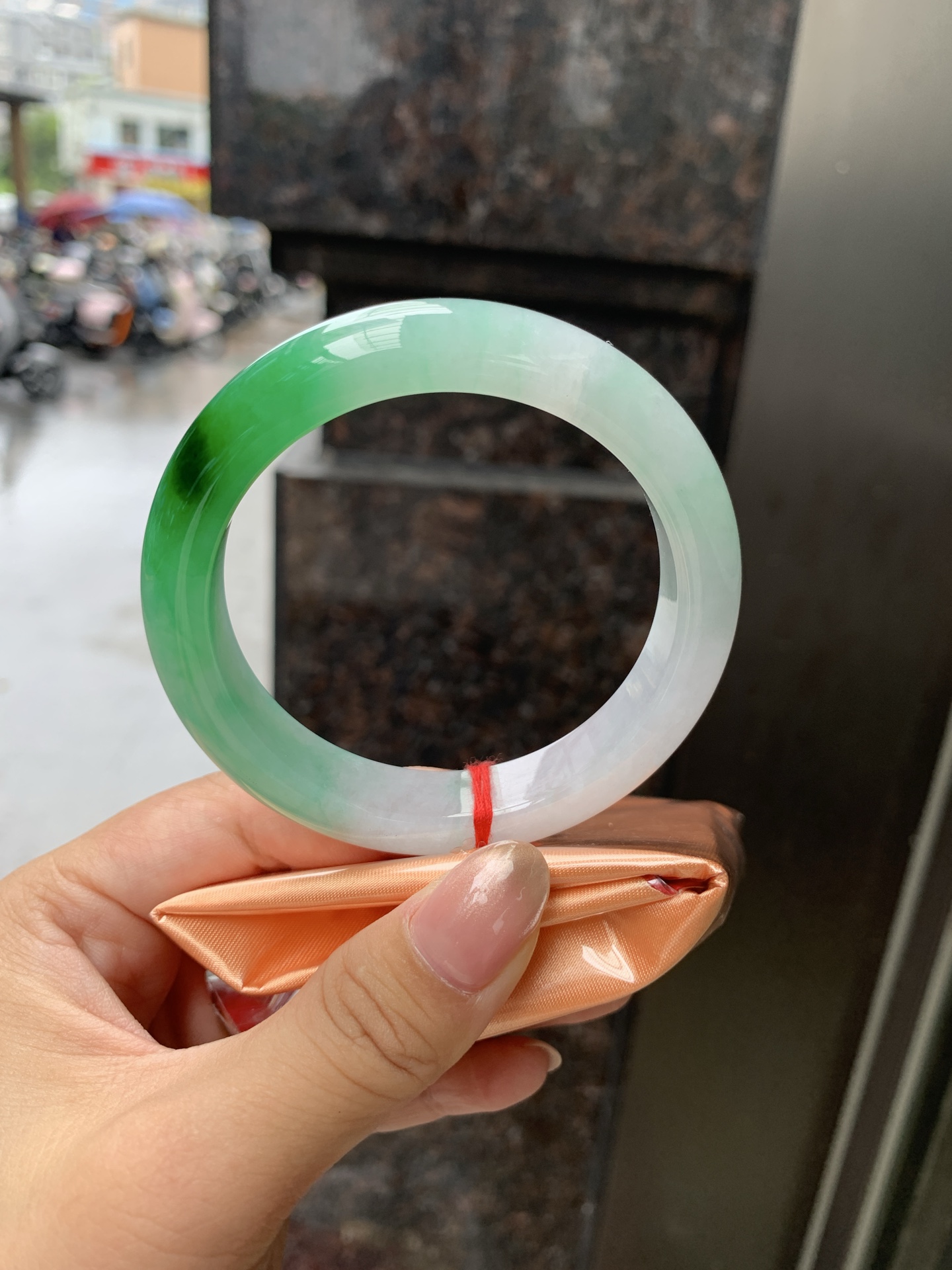 阳绿春彩正圈,0906-N1518,打灯纹裂