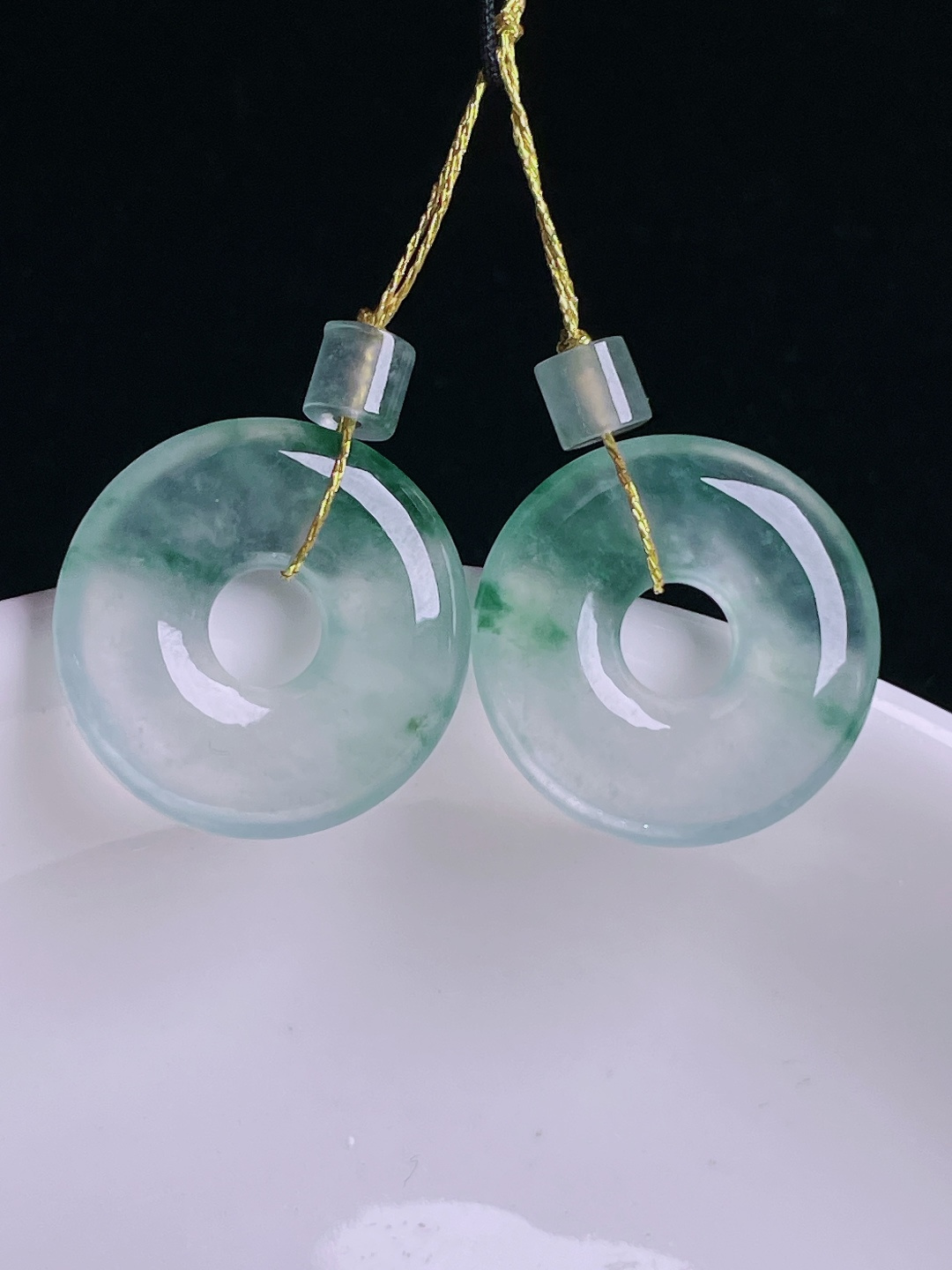 高冰耳坠，老种起光，细底通透，尺寸：17.8/3.3mm0906