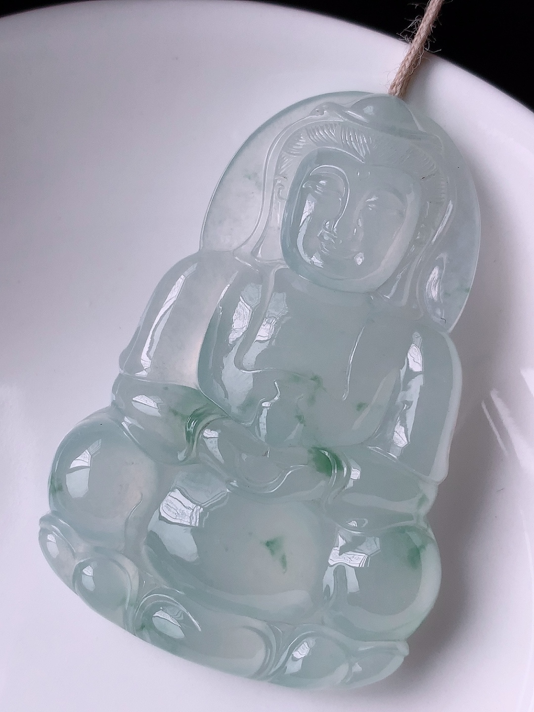 冰飘花观音挂件,冰透 品相喜悦 佩戴简单大方，56.7-36-6.3