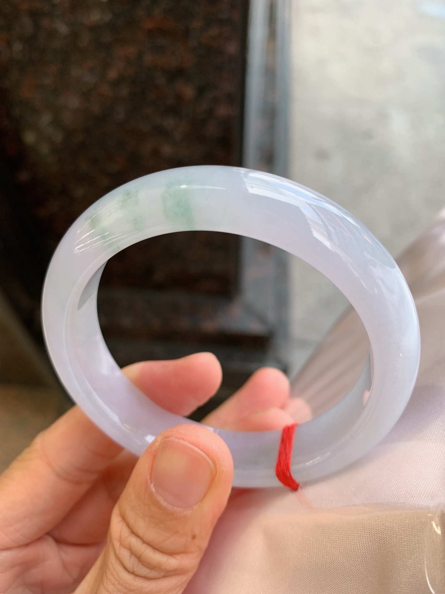 正圈紫底飘花，无裂，细腻