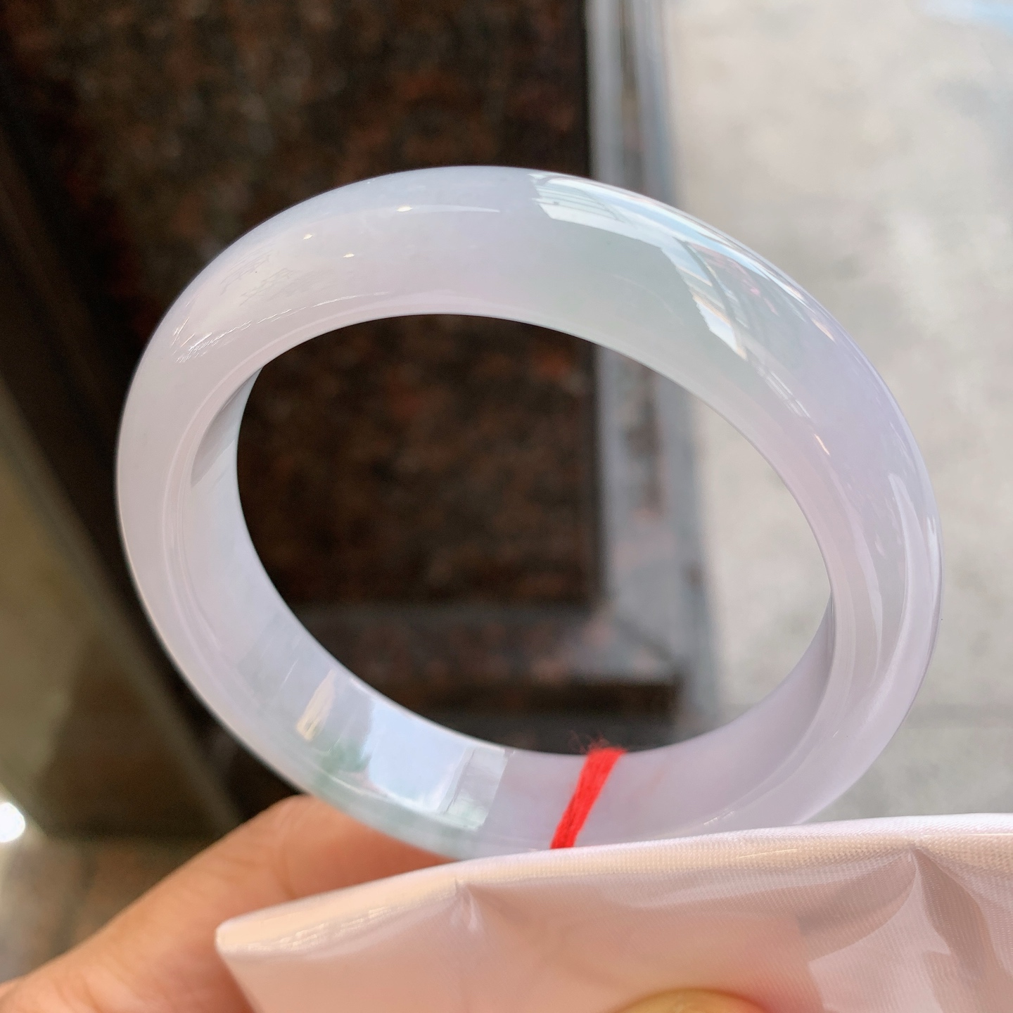正圈紫底飘花，无裂，细腻