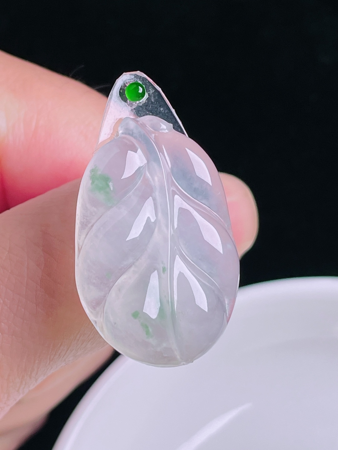 高冰树叶叶子，老种起光，细底通透，尺寸：32/21.5/5.8mm0907