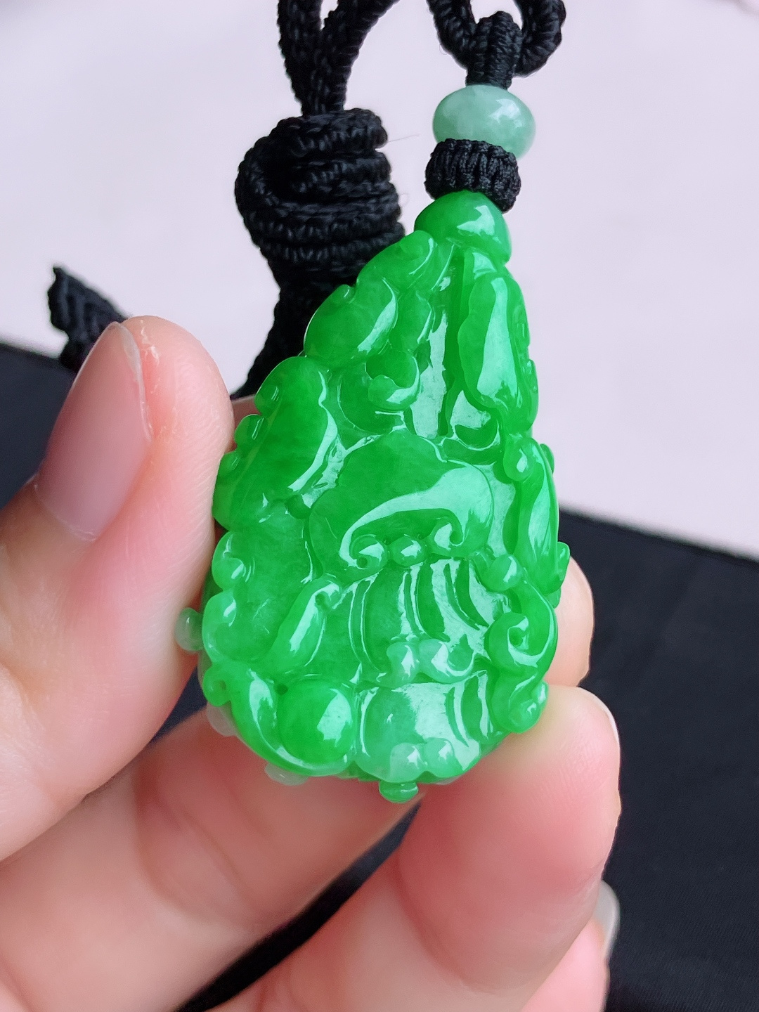 翠绿百财，饱满大气，尺寸38/25.6/12/自然光实拍