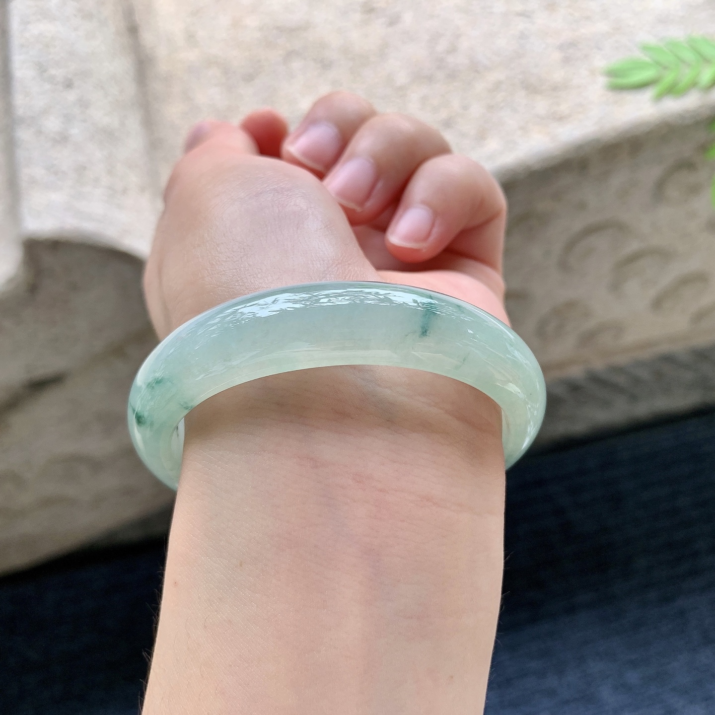 贵妃52 53，冰糯飘绿花，水润，种老，细腻，无裂纹