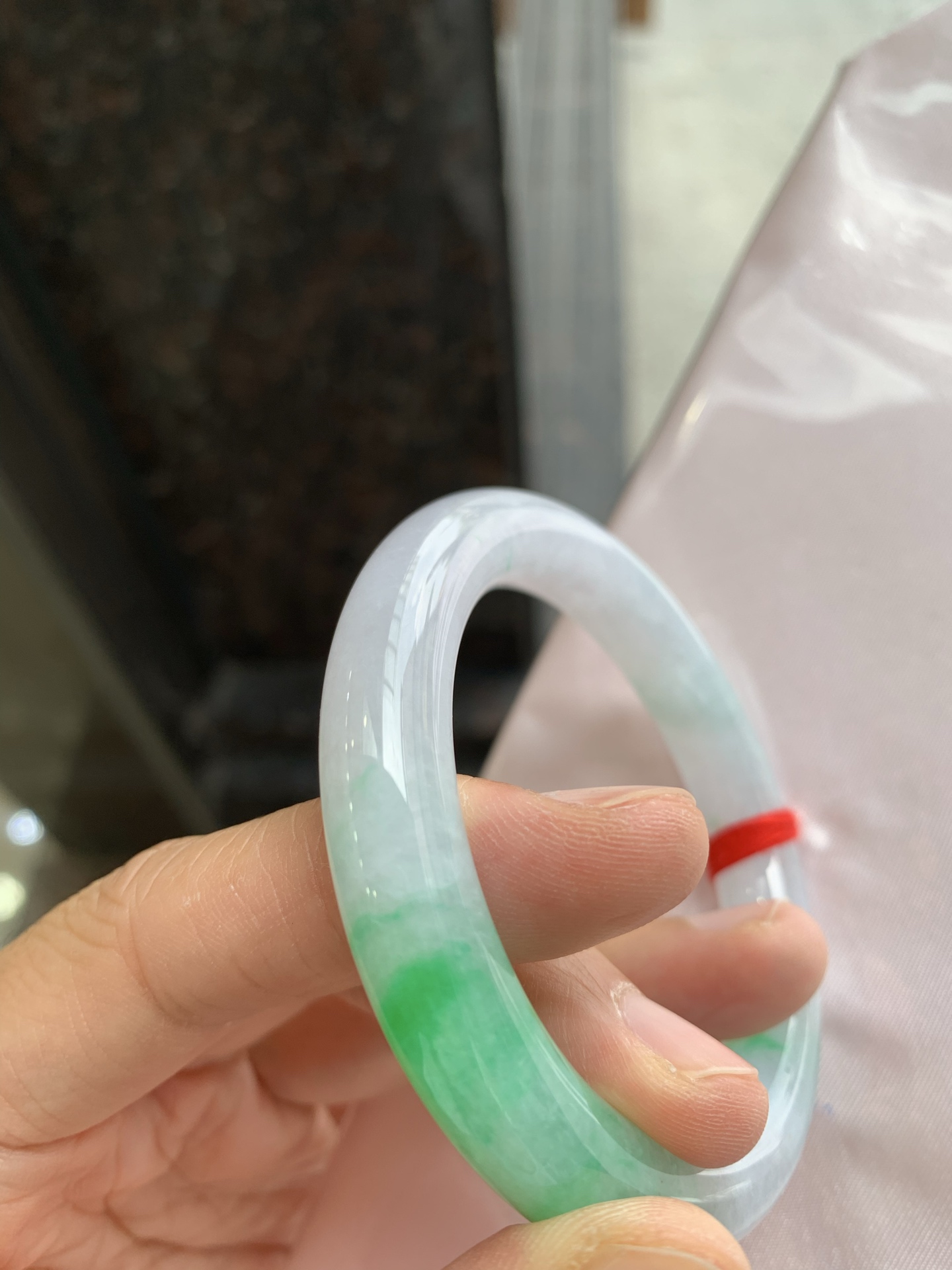 圆条飘绿 有纹 尺寸：53.4/10 清爽色阳