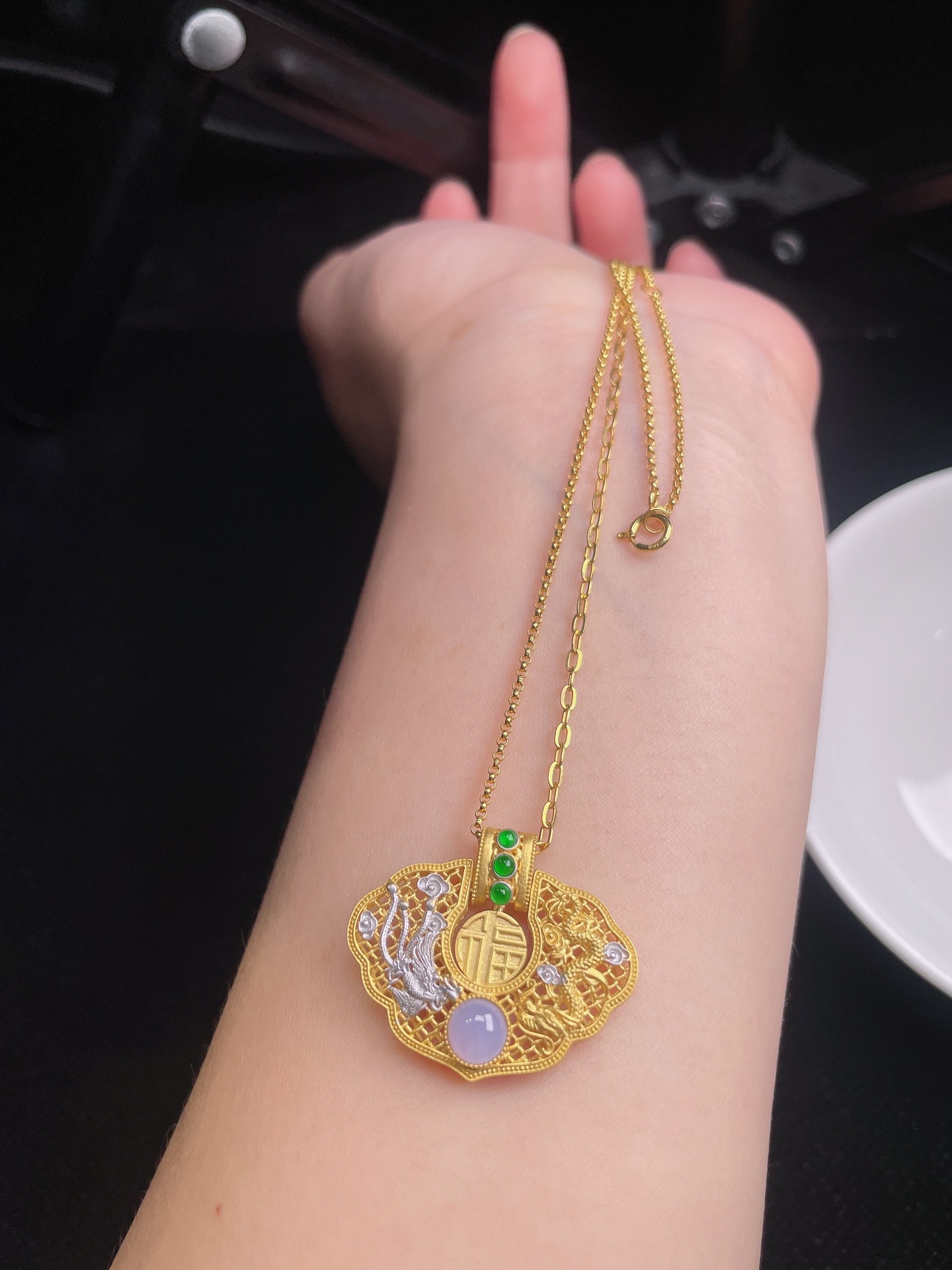 双彩项链 色彩缤纷 重金打造 整体：24/27.9/6.1