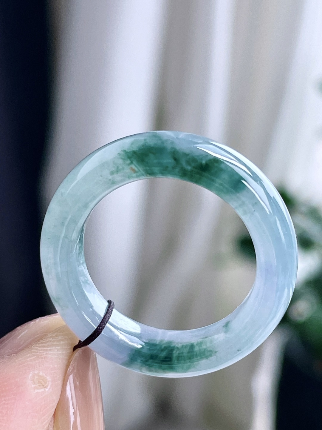 裸石冰紫飘花戒圈指环，说明缅料无裂性比高，尺寸6.3-4，圈口17号，重量4.8克