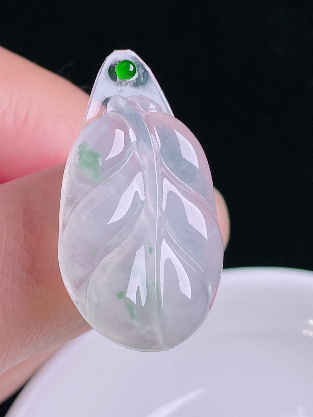 高冰树叶叶子，老种起光，细底通透，尺寸：32/21.5/5.8mm0907