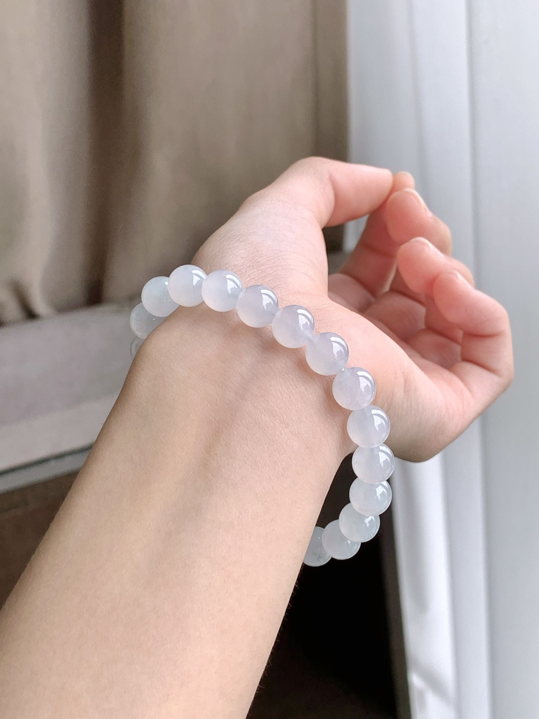 白冰手串圆珠子手串，性比高