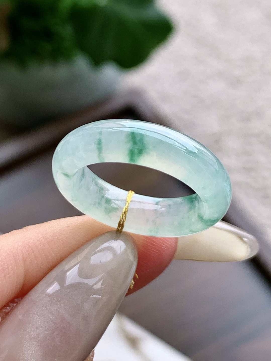 裸石冰飘花戒圈指环，性比高，尺寸6-4，圈口15号，重量4.3克