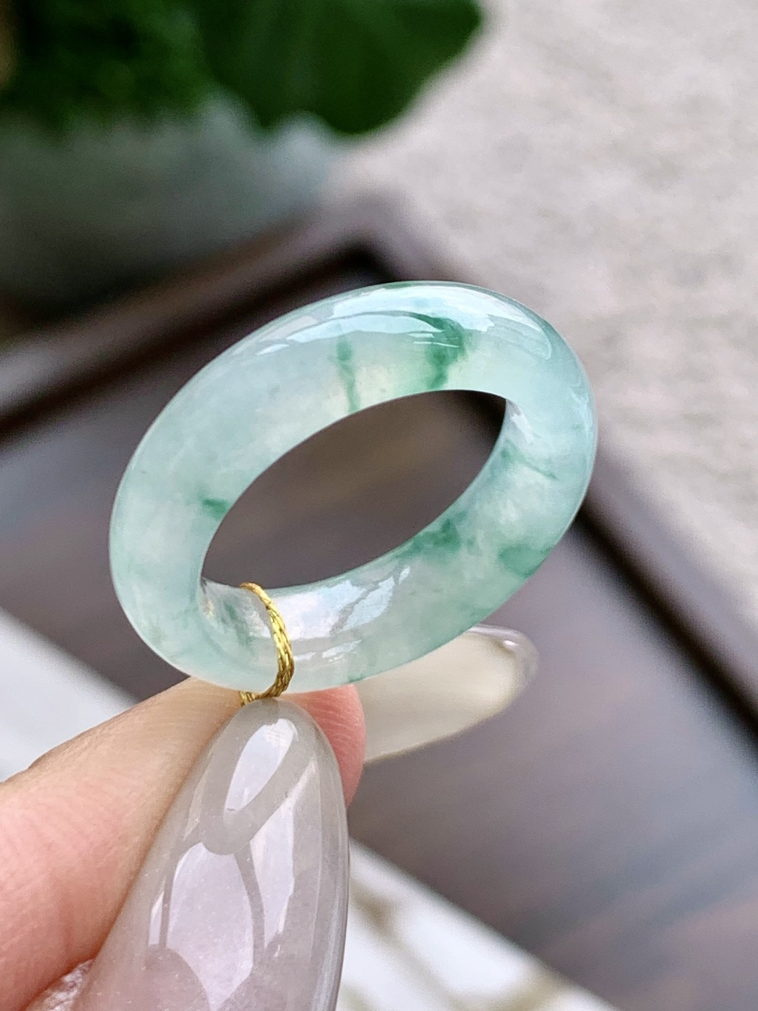 裸石冰飘花戒圈指环，性比高，尺寸6-4，圈口15号，重量4.3克