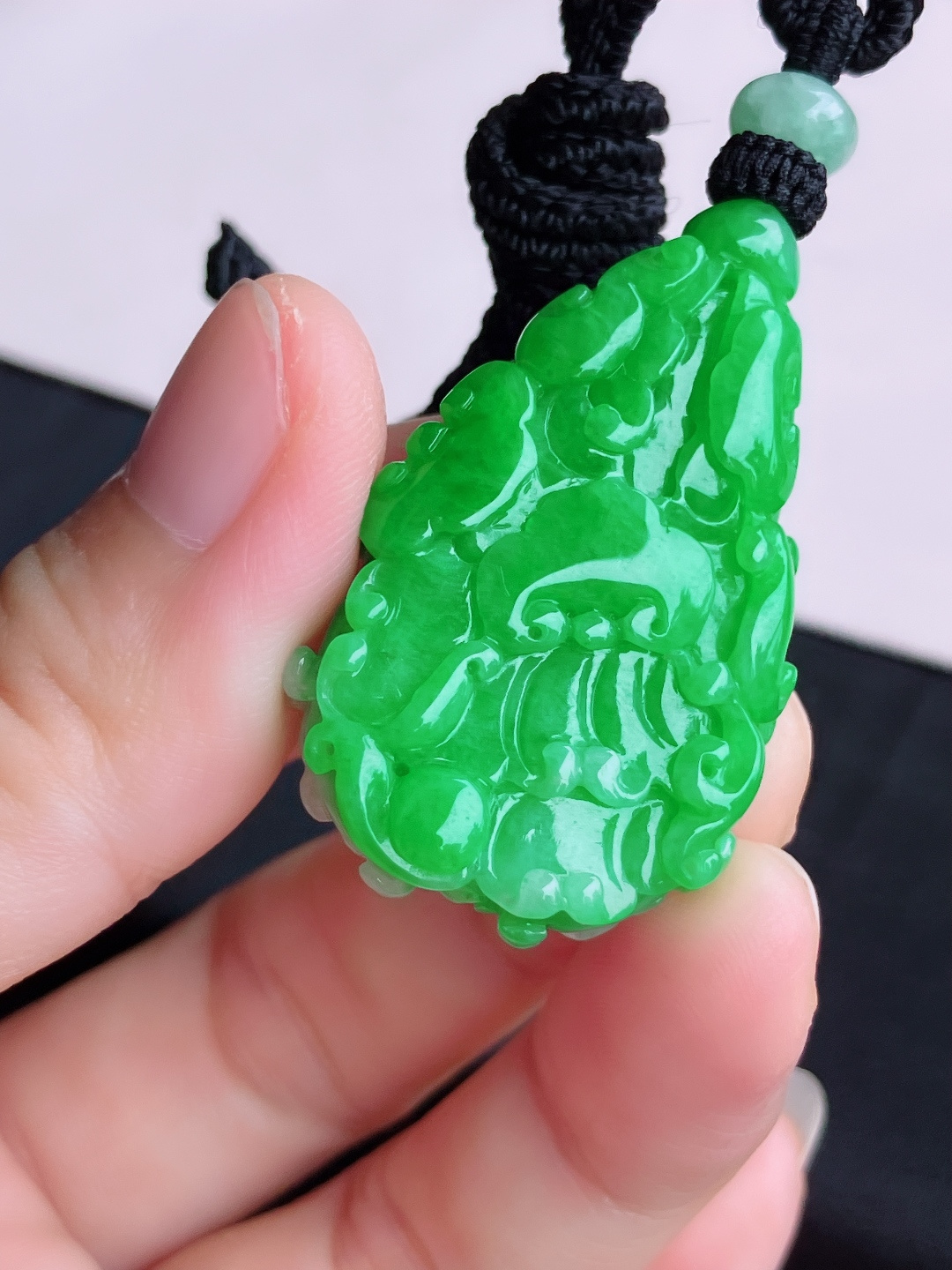 翠绿百财，饱满大气，尺寸38/25.6/12/自然光实拍