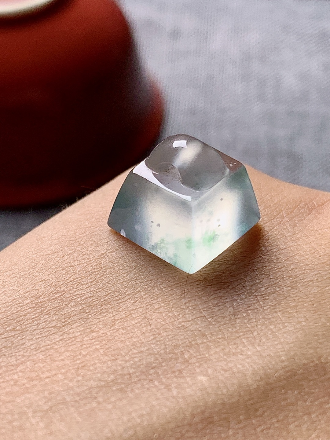 冰种飘花称心如意，水润种老，0907尺寸11.5*11.5*10.6