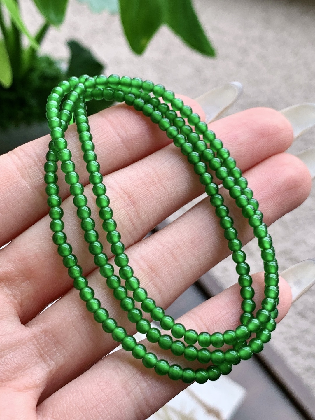 珠子，冰辣绿珠链圆珠子珠链，说明，性比高，尺寸3.1mm，26cm，重量8.3克，不议