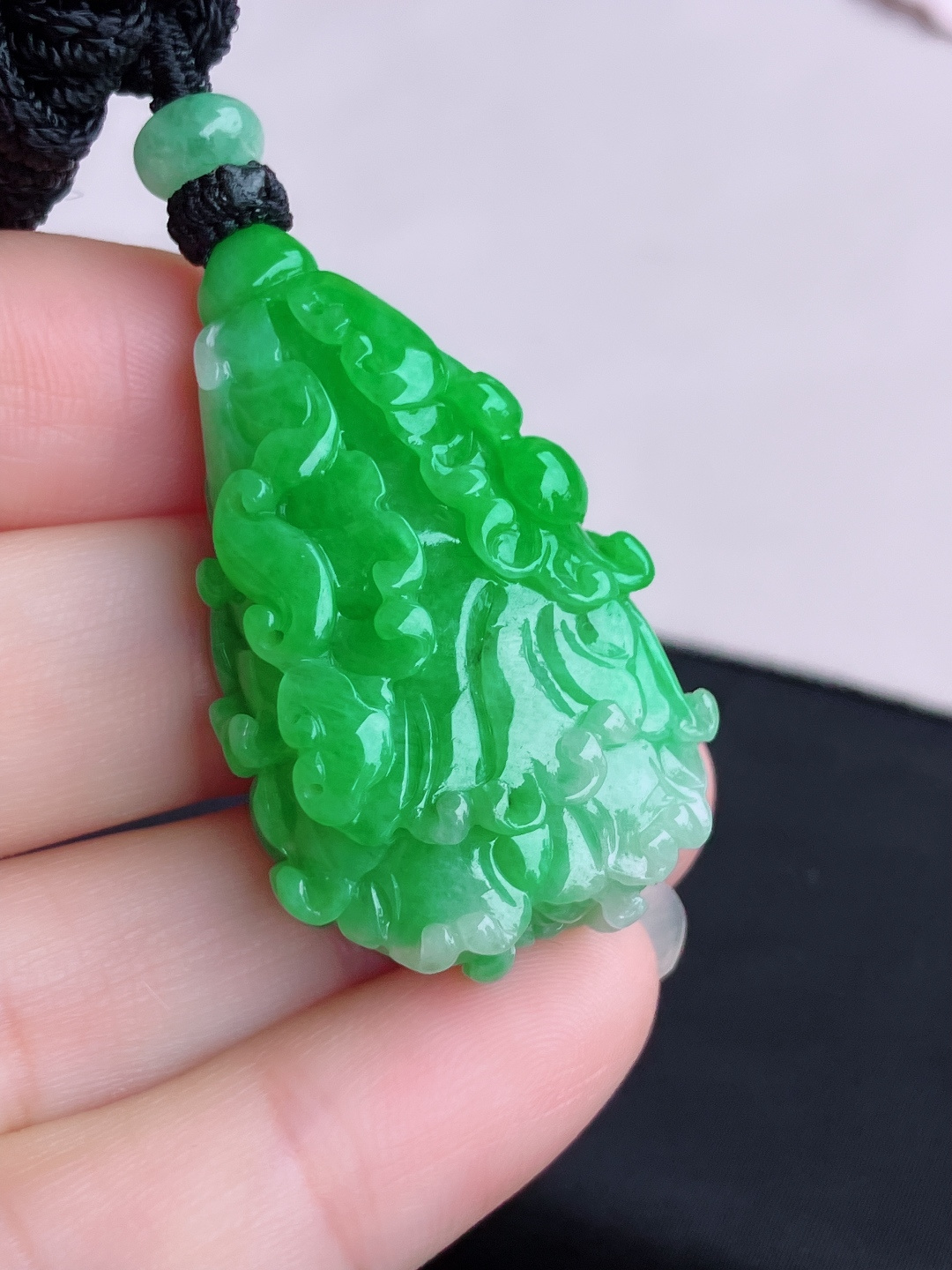 翠绿百财，饱满大气，尺寸38/25.6/12/自然光实拍