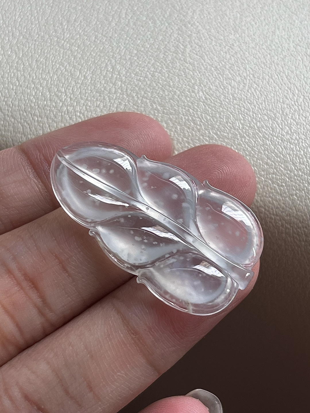 ️【玉叶】点点木那雪花棉，清莹起光，尺寸：34.3*19.3*4.1,d3197