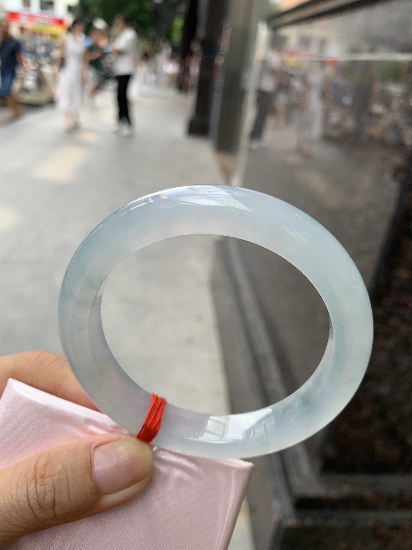 冰蓝底正圈, 60.3-9.4-11.5, 0908-N1537, 无裂, 背景墙底色没拍出来, 实物蓝底