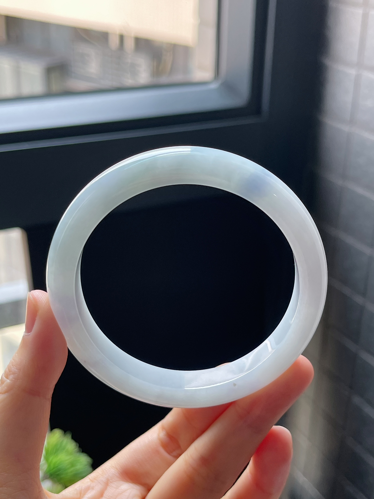 圈口60，糯化种紫罗兰翡翠正圈手镯9.9