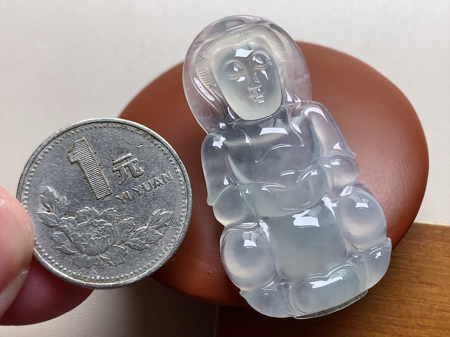 ️ 冰种观音 冰透感十足，起胶感，无裂尺寸46.6*25*5