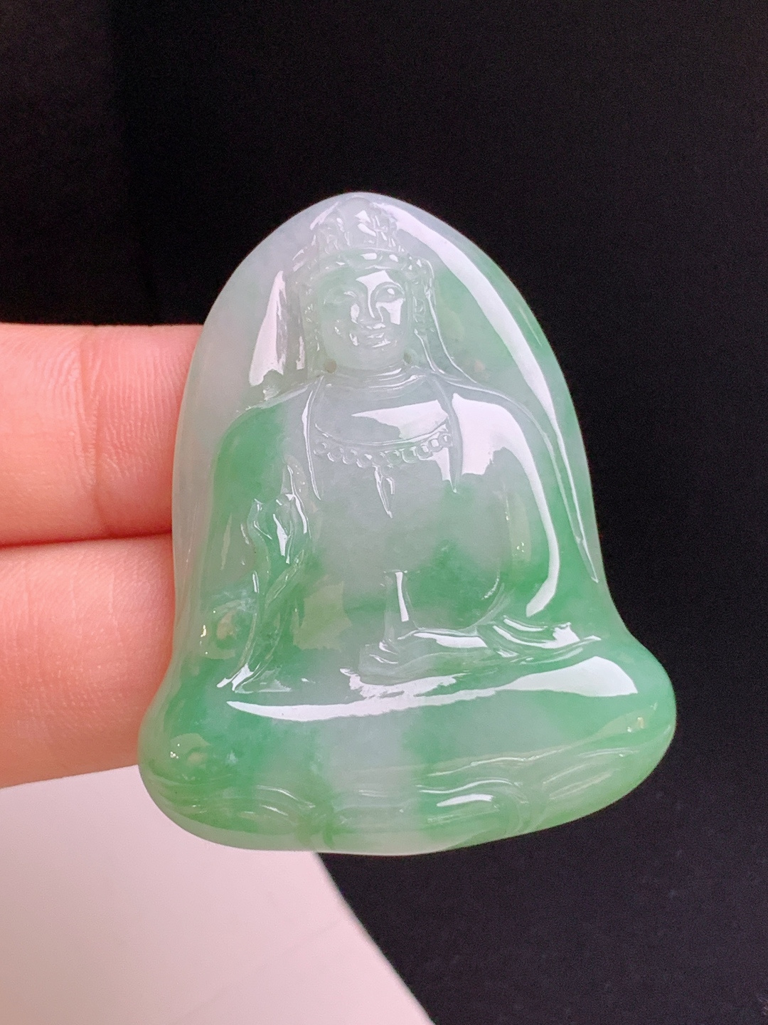 冰飘绿观音，种水温润，线条流畅，平安纳福 4222