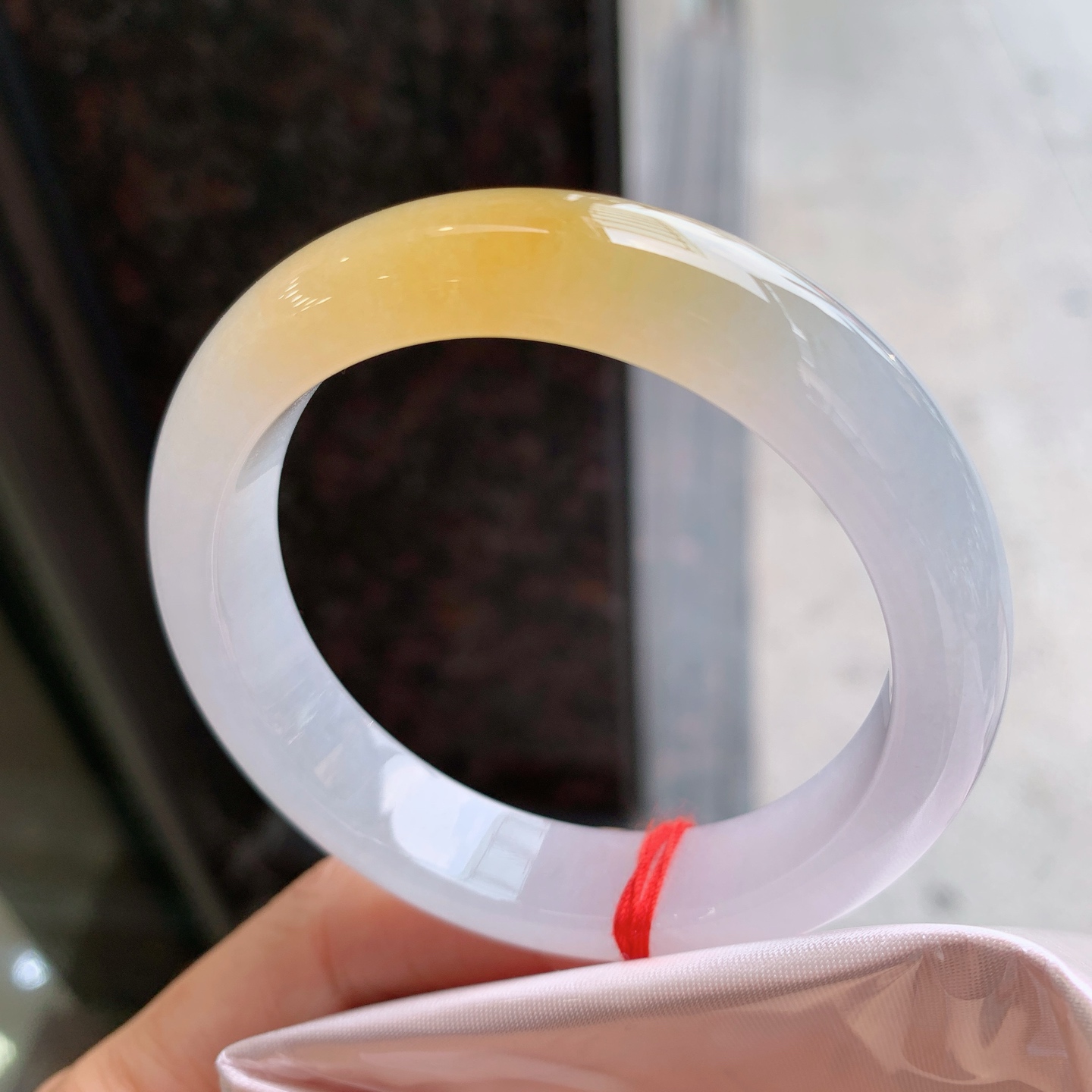 正圈冰黄翡，有棉线，色好