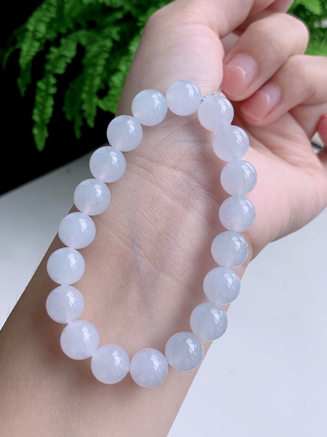 白冰手串圆珠珠子手串 性比高 白月光 10mm 34克