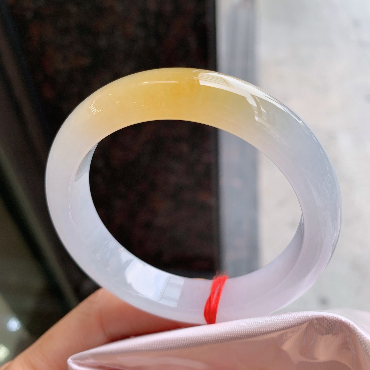 正圈冰黄翡，有棉线，色好
