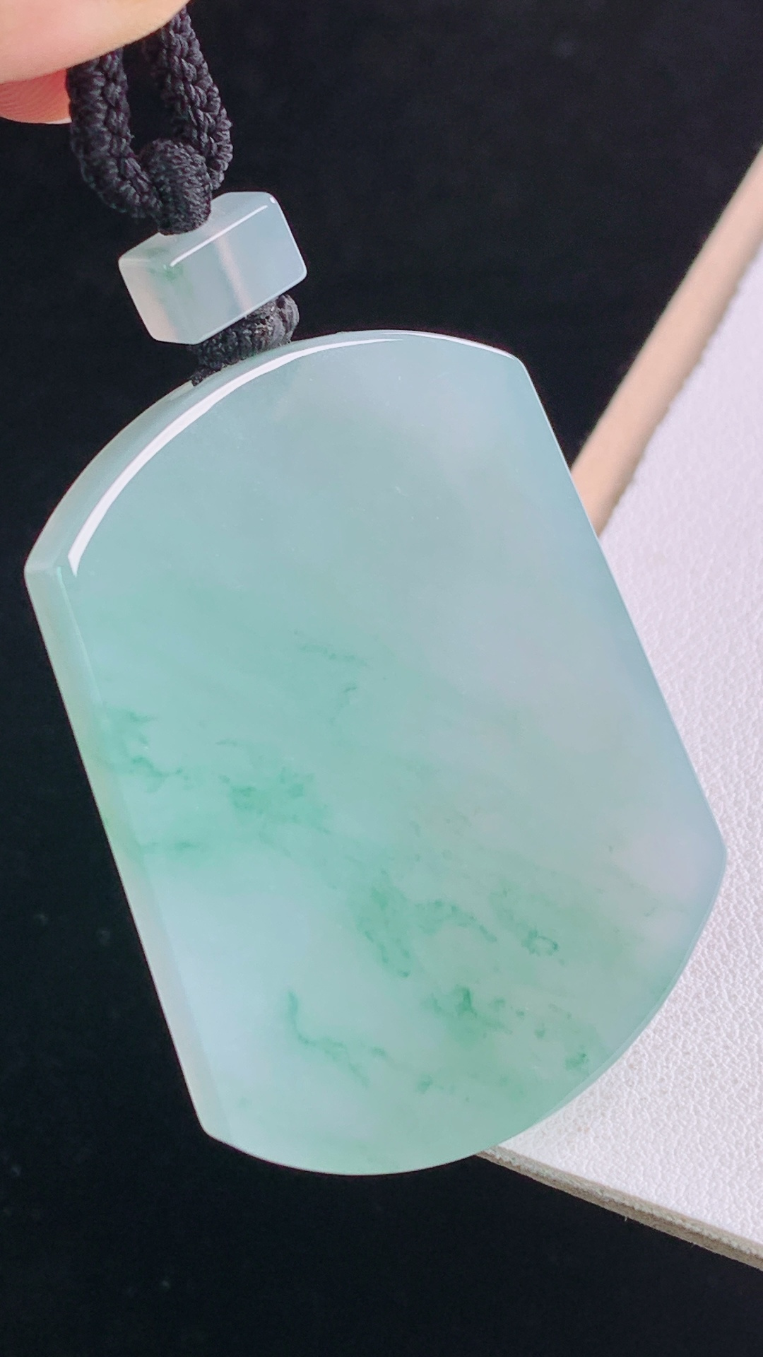 冰飘花仿古无事牌，花色灵动，水润清爽，无裂，尺寸:50.8-38.8-5.4mm 6