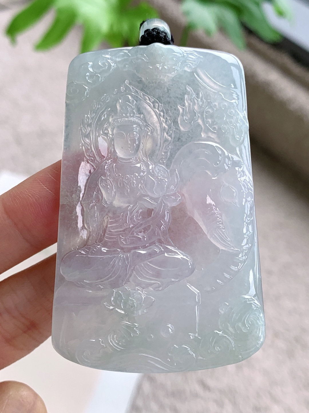 【裸石】🫧冰晴水普贤菩萨牌吊坠【说明】缅甸 性比高【尺寸】71.2-44.5-5.5【重量】44.3克