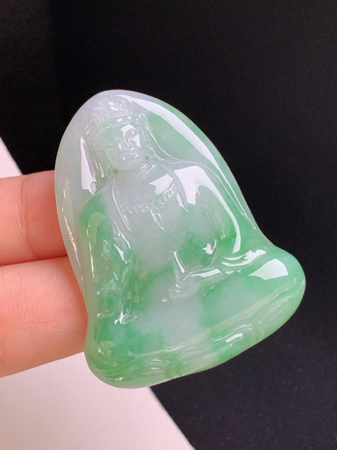 冰飘绿观音，种水温润，线条流畅，平安纳福 4222